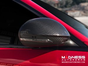 Alfa Romeo Giulia Mirror Covers - Carbon Fiber - Full Replacements - Matte Finish Alfa Romeo Giulia Mirror Covers - Carbon Fiber - Full Replacements - Matte Finish